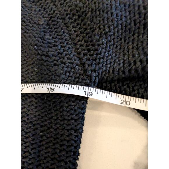 Retro’d Black Knit Sweater S Long Wide Sleeves Boxy Minimal Cropped Pullover - Picture 4 of 5